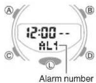 CASIO G-Shock GMA-B800-7AER - Configuring Alarm Settings - 1