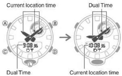 CASIO G-Shock GMA-B800-7AER - Configuring Dual Time Settings - 4
