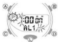 CASIO G-Shock GMA-B800-7AER - Configuring Alarm Settings - 3