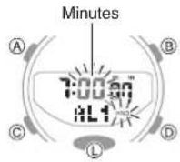 CASIO G-Shock GMA-B800-7AER - Configuring Alarm Settings - 4