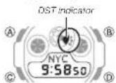 CASIO G-Shock DW-5900BB-1ER - To toggle a city code time between Standard Time and Daylight Saving Time - 1