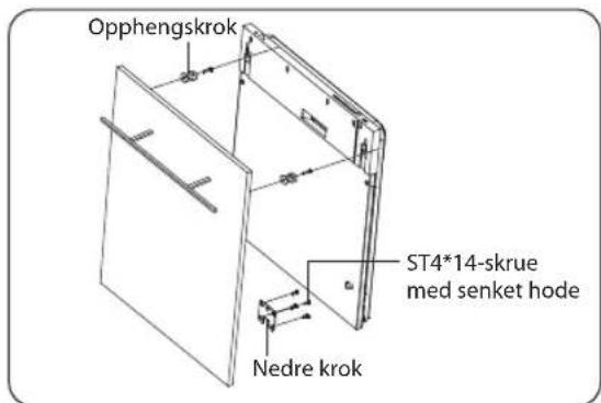Opphengskrok ST4*14-skrue med senket hode Nedre krok
