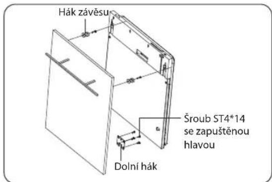 Hák závěsu Šroub ST4*14 se zapuštěnou hlavou Dolní hák