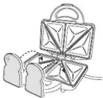 MATSUI M02SMW09E - Make sure the bread covers the cooking plates. - 4