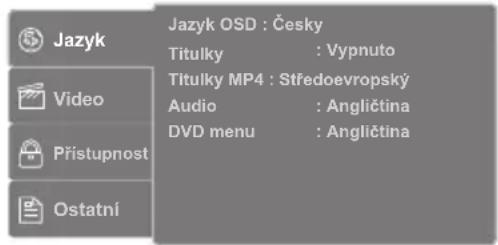 Jazyk OSD : Česky Titulky : Vypnuto Titulky MP4 : Středoevropský Audio : Angličtina DVD menu : Angličtina Video Přístupnost Ostatní