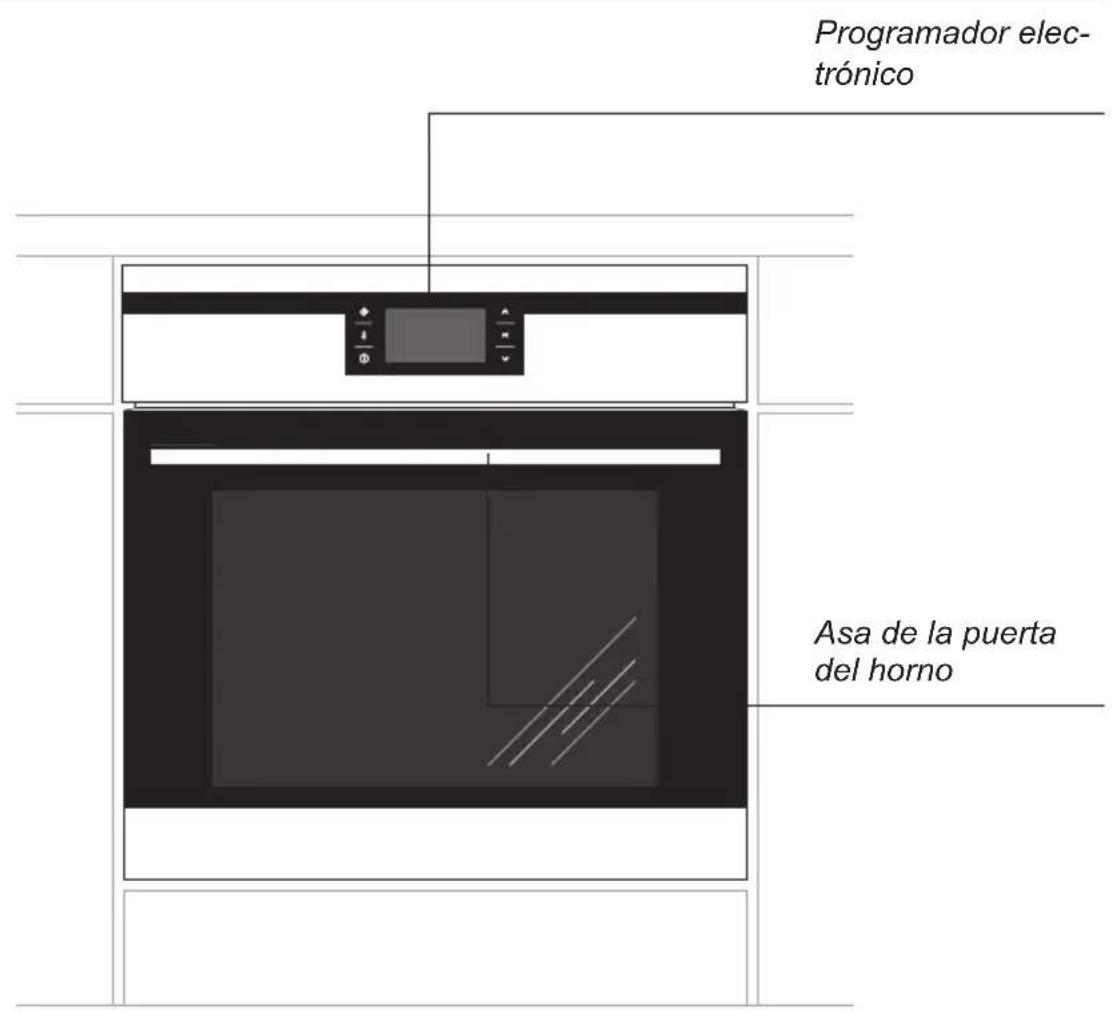 Programador elec- trónico Asa de la puerta del horno