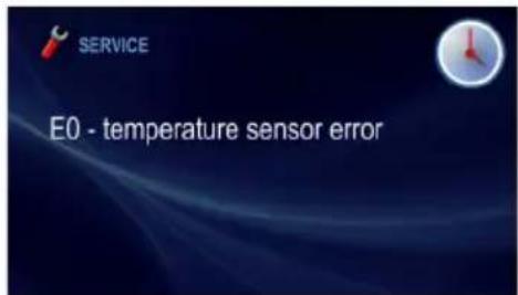 SERVICE E0 - temperature sensor error