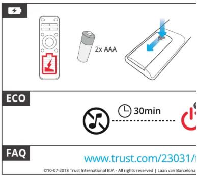 ECO 30min FAQ www.trust.com/23031/ ©10-07-2018 Trust International B.V. - All rights reserved | Laan van Barcelona