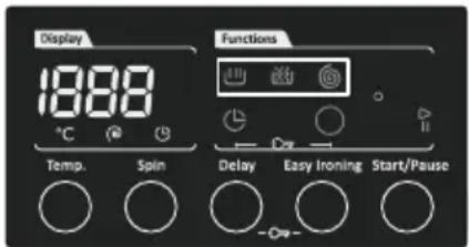Display 1888 °C Temp. Spin Functions Delay Easy Ironing Start/Pause