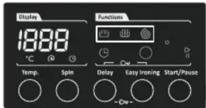 Display 1888 °C Temp. Spin Functions Delay Easy Ironing Start/Pause