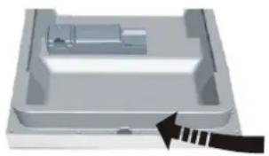 3D rendering of a mechanical component with a black arrow pointing to a section (no text or symbols visible)