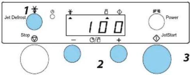 Jet Defrost Stop 1 - 100 + Power JetStart 2 3