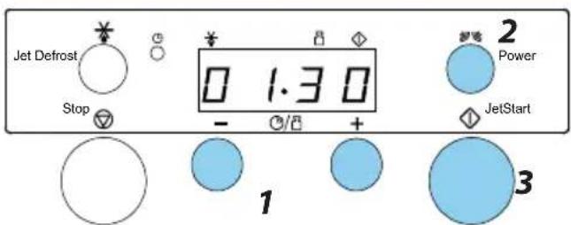 Jet Defrost Stop 0 1.3 0 - + 1 2 Power JetStart 3