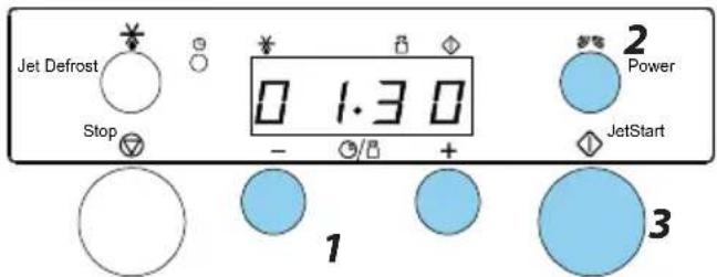 Jet Defrost Stop 0 1.3 0 - + 2 Power JetStart 1 3