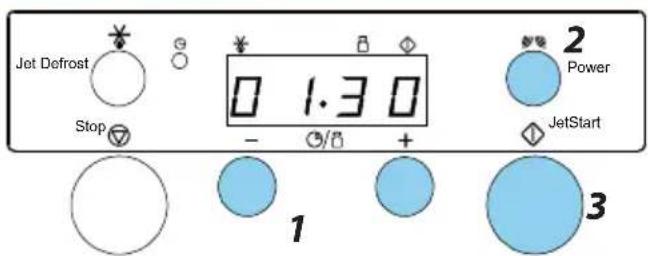 Jet Defrost Stop 0 1:30 Power JetStart 1 2 3
