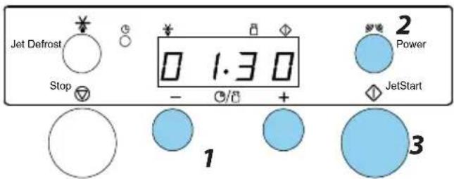 Jet Defrost Stop 0 1.3 0 - C/☐ + 1 2 Power JetStart 3