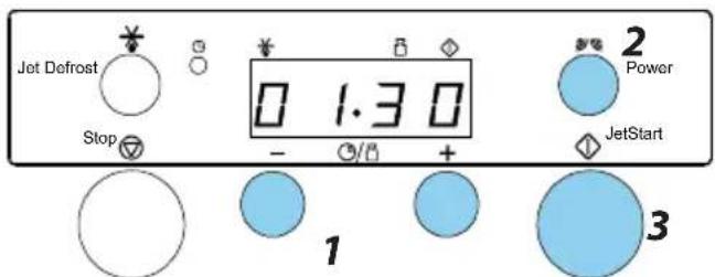 Jet Defrost Stop 0 1.3 0 - + 2 Power JetStart 1 3
