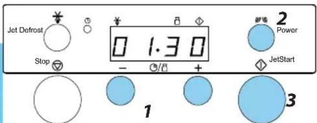 Jet Defrost Stop 0 1:30 - C/0 + 2 Power JetStart 1 3