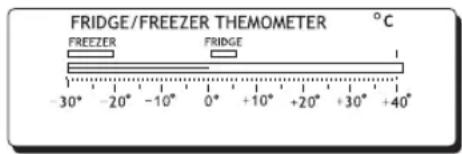 FRIDGE/FREEZER THEMOMETER °C FREEZER FRIDGE -30° -20° -10° 0° +10° +20° +30° +40°
