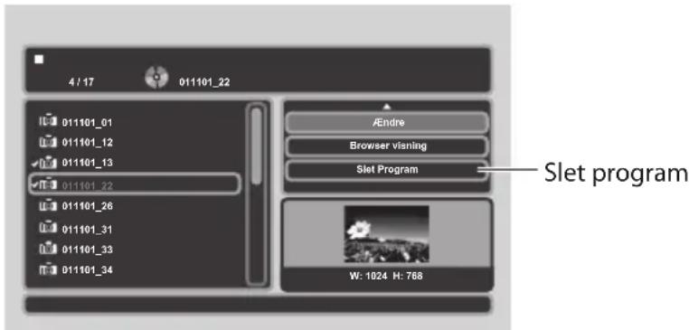 Logik L7PDT13E - Sletning af filer fra programlisten - 1