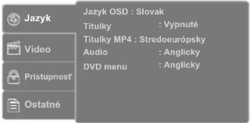Jazyk OSD : Slovak Titulky : Vypnuté Titulky MP4 : Stredoeurópsky Audio : Anglicky DVD menu : Anglicky Video Pristupnosť Ostatné