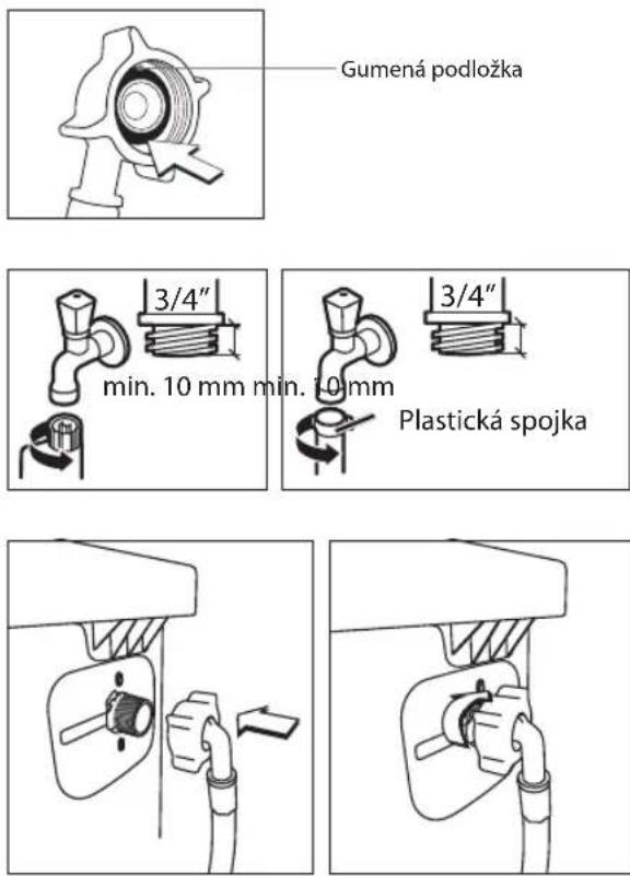 Logik L714WM12E - Pripojenie hadice na prívod vody - 1