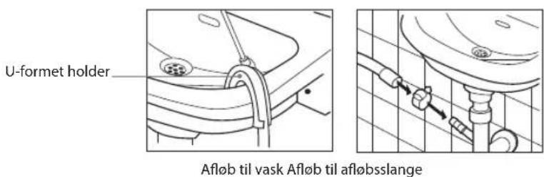 U-formet holder Afløb til vask Afløb til afløbsslange