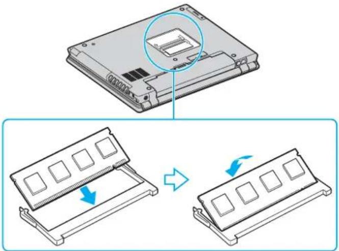 SONY Vaio VGN-BX396XP - Vyjmutí a instalace pamět'ového modulu - 3