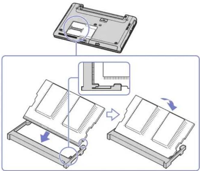 SONY Vaio VGN-S2HP - Vyjmutí a instalace paměťového modulu (řada VGN-S) - 3