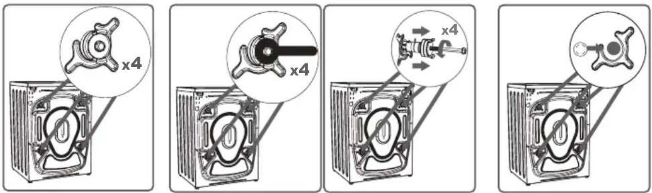 SHARP ES-FC8104W3 - REMOVING TRANSPORTATION SAFETY SCREWS - 1