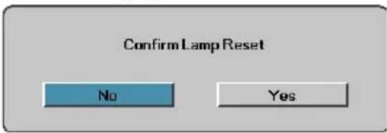 Confirm Lamp Reset No Yes