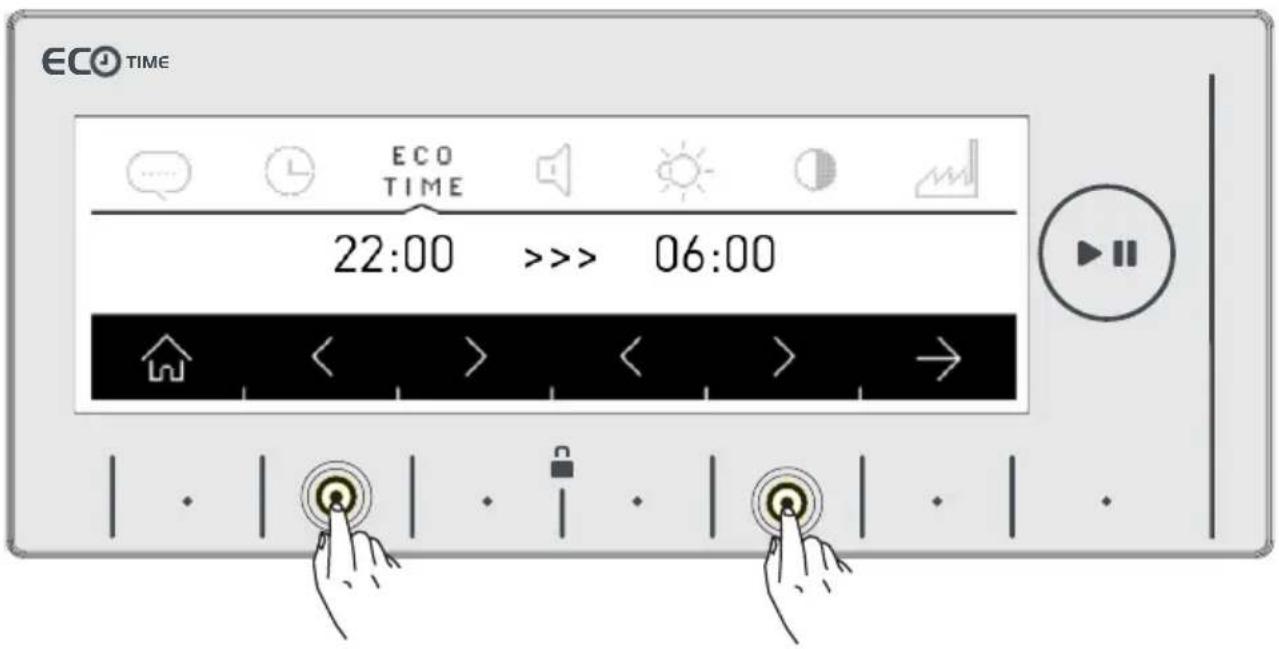 ECO TIME ECO TIME 22:00 >>> 06:00 < > < > → | · | · | · | · | ·