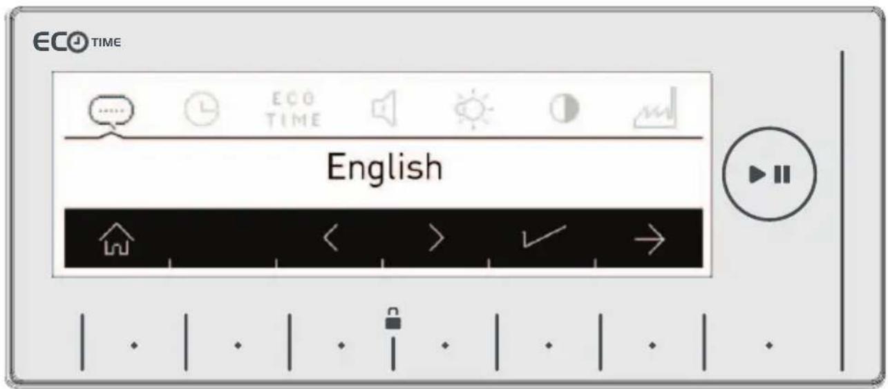 ECO TIME English < > ✓ →