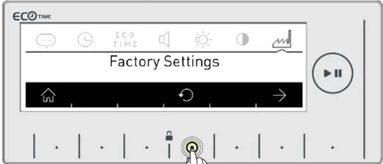 ECO TIME Factory Settings