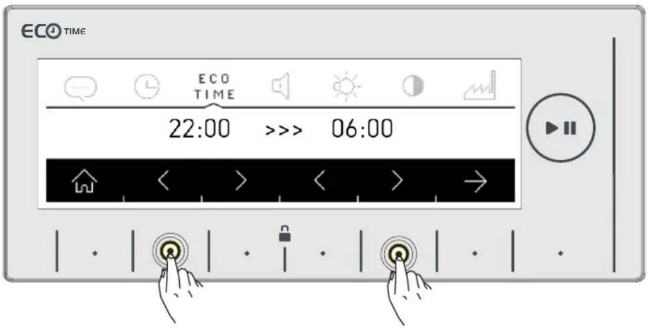 ECO TIME ECO TIME 22:00 >>> 06:00 < > < > → | · | · | · | · | ·