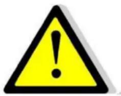 Yellow triangular warning sign with black exclamation mark symbol