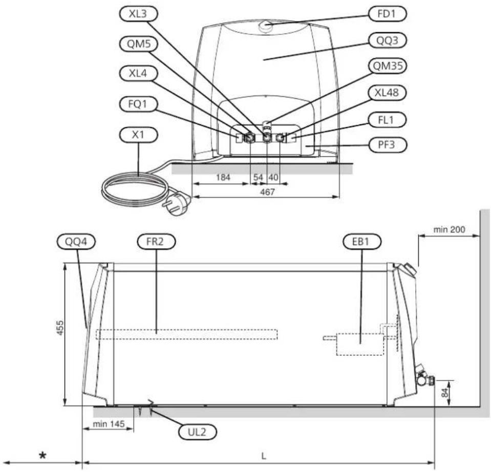 XL3 FD1 QM5 QQ3 XL4 QM35 FQ1 XL48 FL1 PF3 X1 184 54 40 467 QQ4 FR2 EB1 min 200 455 min 145 UL2 84 L *