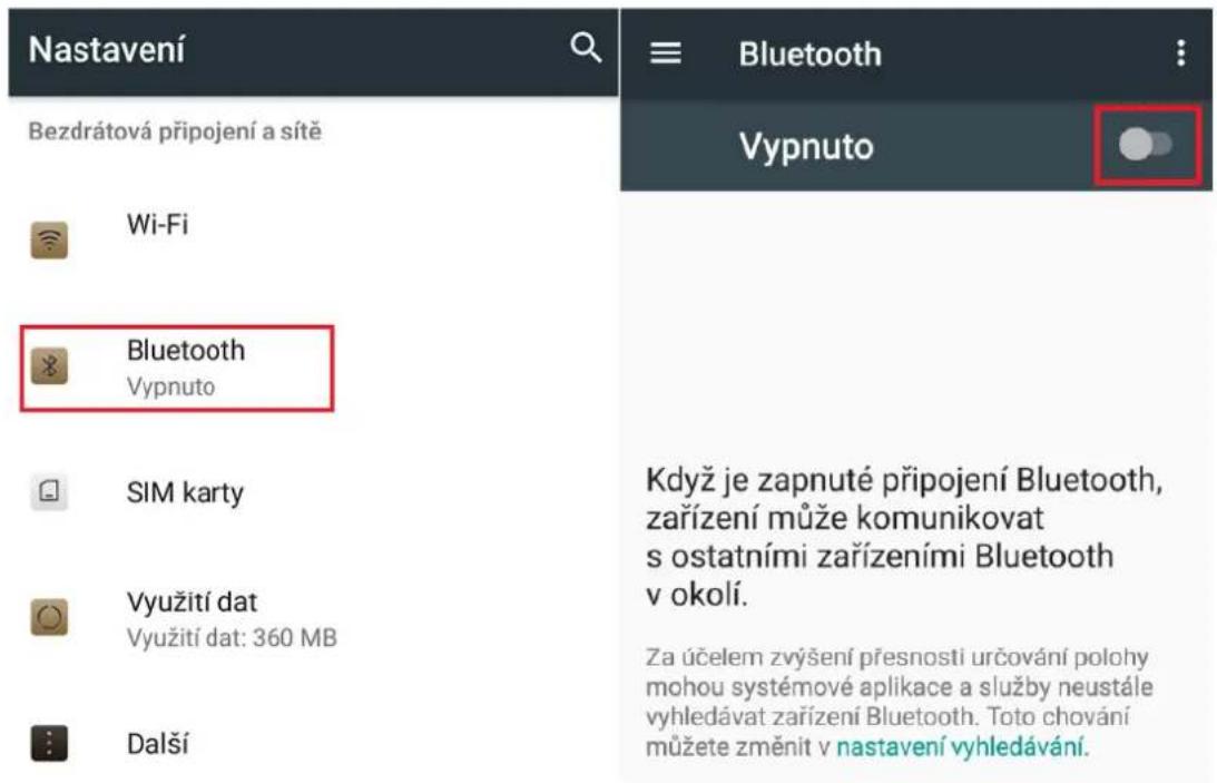 Nastavení Bezdrátová připojení a sítě Wi-Fi Bluetooth Vypnuto SIM karty Využití dat Využití dat: 360 MB Další Když je zapnuté připojení Bluetooth, zařízení může komunikovat s ostatními zařízeními Bluetooth v okolí. Za účelem zvýšení přesnosti určování polohy mohou systémové aplikace a služby neustále vyhledávat zařízení Bluetooth. Toto chování můžete změnit v nastavení vyhledávání.