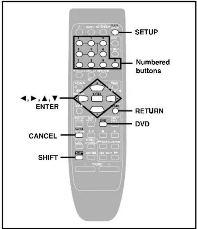 SLEEP AUTOMETER CHANGE 1 2 3 4 5 6 7 8 9 0 SETUP Numbered buttons ENTER RETURN DVD CANCEL SHIFT VOLUME CANCE# A#B# DIGITAL VODDER FLOW SEARCH SHIFT MUTTING SKIP TOP MENU TICKI DINJ RISKI RISKI RISKI RISKI RISKI RISKI RISKI RISKI RISKI RISKI RISKI RISKI RISKI RISKI RISKI RISKI RISKI RISKI RISKI RISKI RISKI
