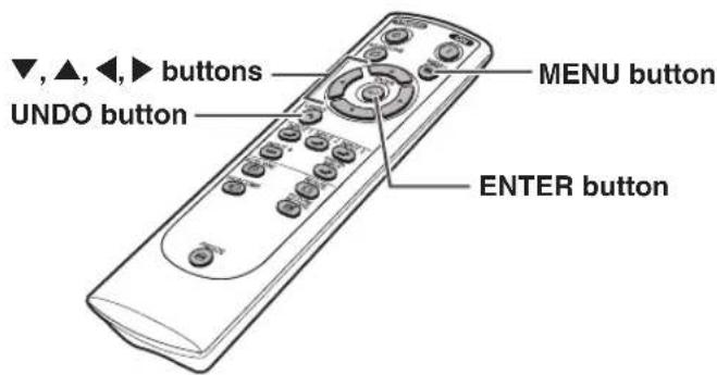 ▼,▲,◀,► buttons UNDO button MENU button ENTER button