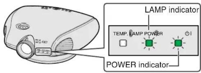 LAMP indicator TEMP. LAMP POWER POWER indicator