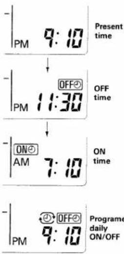 SANYO KMS1212 - How to set a program for daily ON/OFF operation - 1