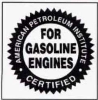 AMERICAN PETROLEUM INSTITUTE FOR GASOLINE ENGINES CERTIFIED