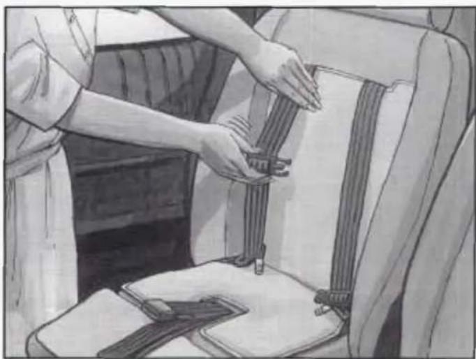 CADILLAC Deville (1997) - Storing the Built-In Child Restraint - 1