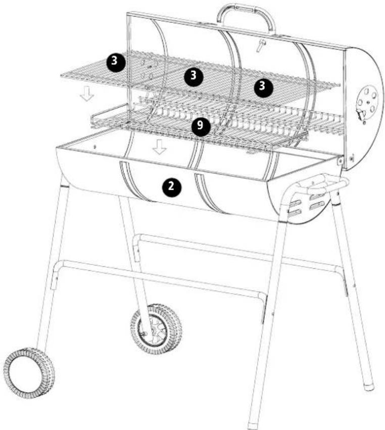 Tesco Barrel Charcoal BBQ KS16013 - Assembly instructions - 5