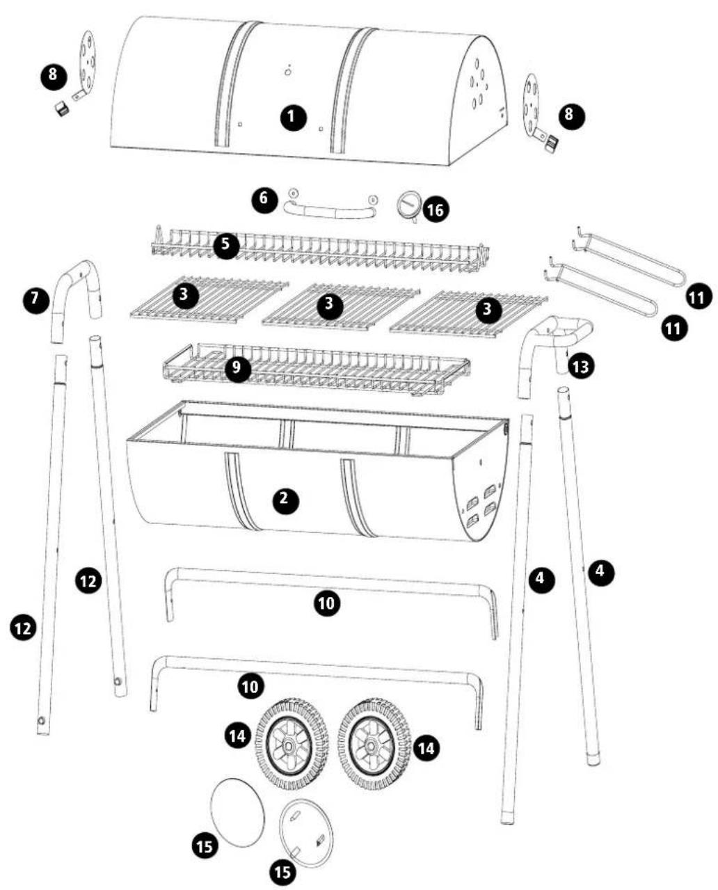 Tesco Barrel Charcoal BBQ KS16013 - Assembly instructions - 17