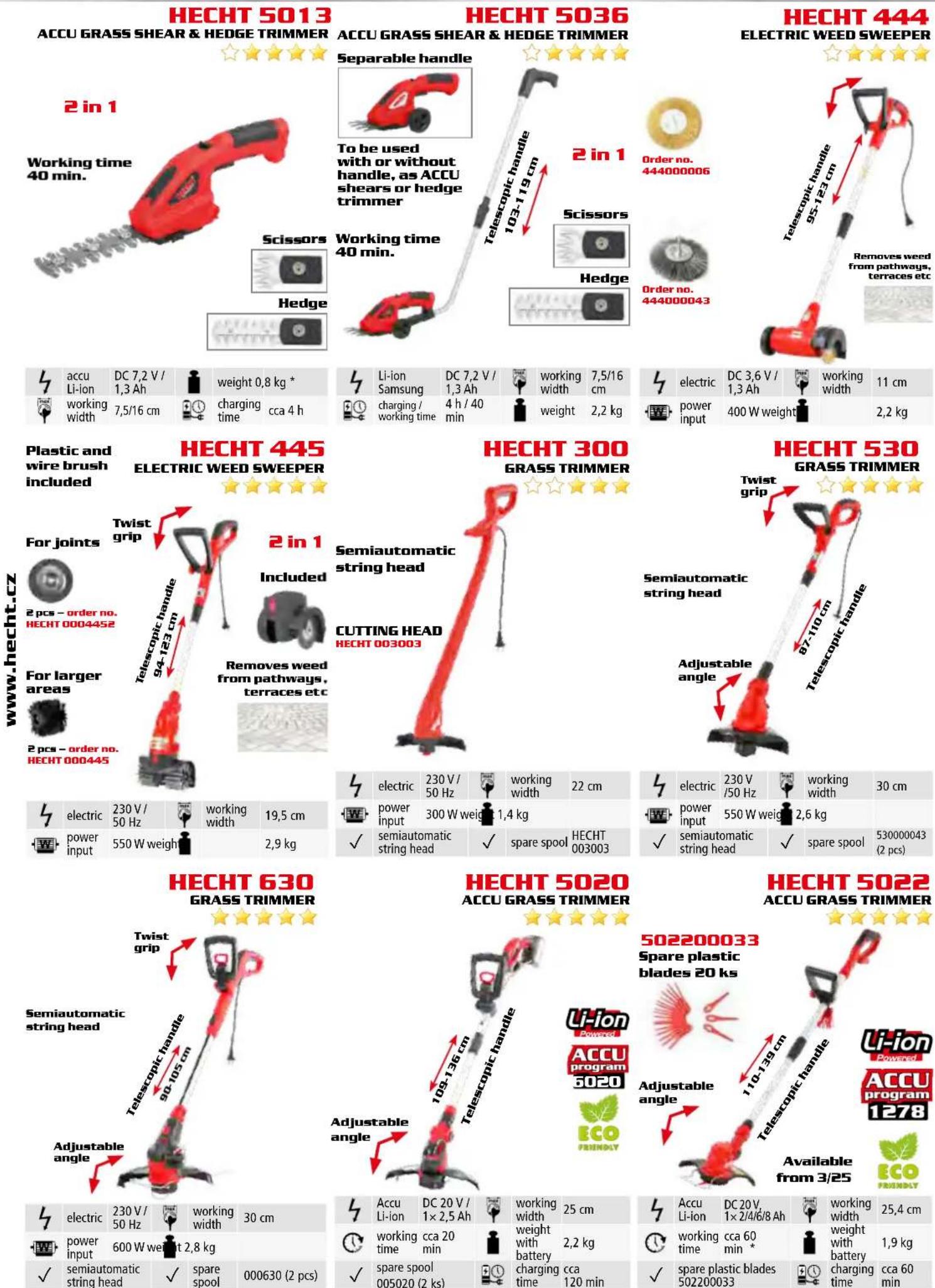 Hecht 738 - ELECTRIC & ACCU GRASS TRIMMERS - 1