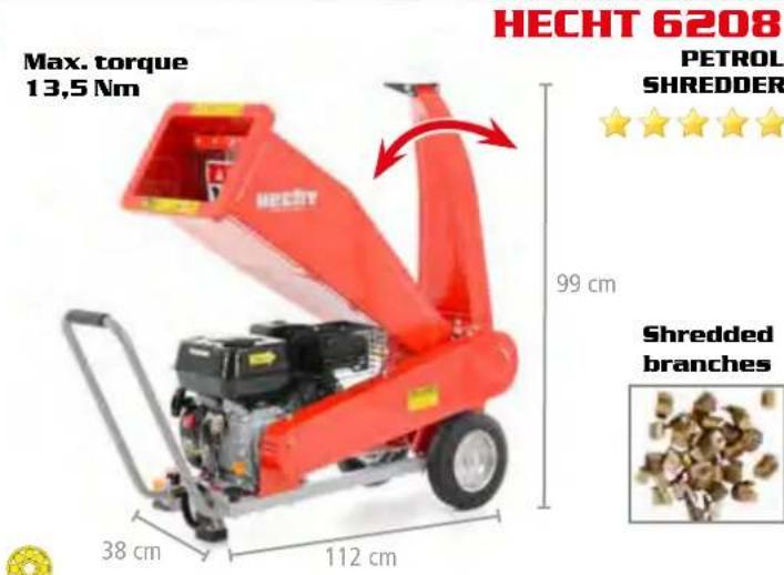 Hecht 738 - PETROL SHREDDERS, WOOD LOGGER - 7