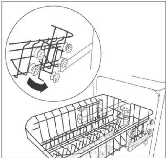 Hanseatic WQP8-7710D - Changing the height of the upper dish rack - 1