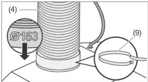 Hanseatic SY-103E6-E33-C55-L52-900 - Attaching the exhaust air hose - 1